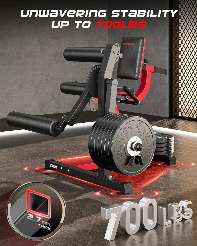 FEIERDUN 4-in-1 Leg Extension & Curl Machine - 700 lb Capacity Adjustable Leg and Hip Trainer for Home Gym