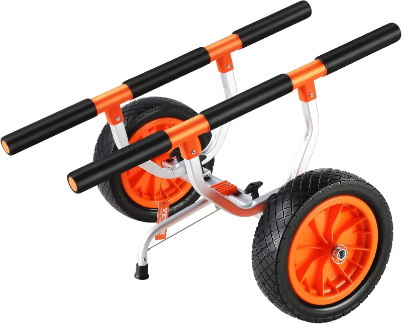 VEVOR Kayak Cart — Heavy-Duty Kayak Trailer with 450 lb Capacity, Detachable Canoe Trolley, Adjustable Width & Nonslip Support, 12"" Solid Tires