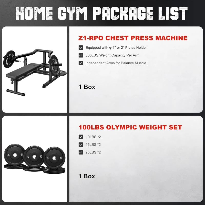 Z1-PRO Independent-Arm Chest Press Bench — Adjustable Flat/Incline/Decline Bench with AB Trainer, Heavy-Duty Steel for Home Gyms