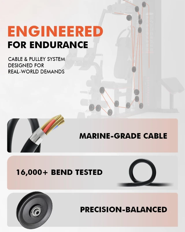 Mikolo All-in-One Home Gym Station with 150 lb Weight Stack — Multifunctional Full-Body Strength Trainer