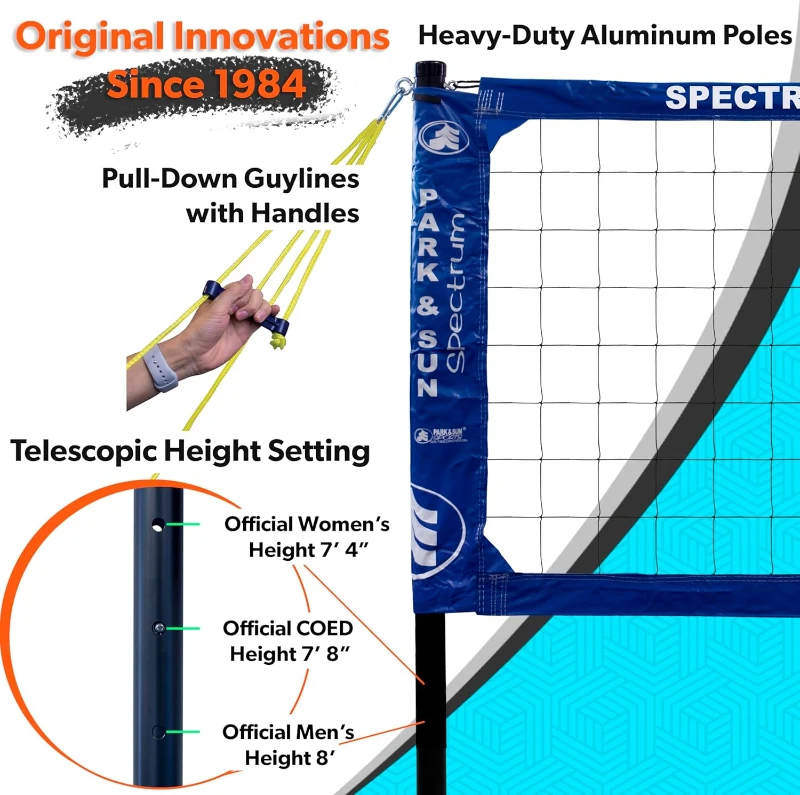 Park & Sun Sports Spectrum Classic: Adjustable Professional Outdoor Volleyball Net System