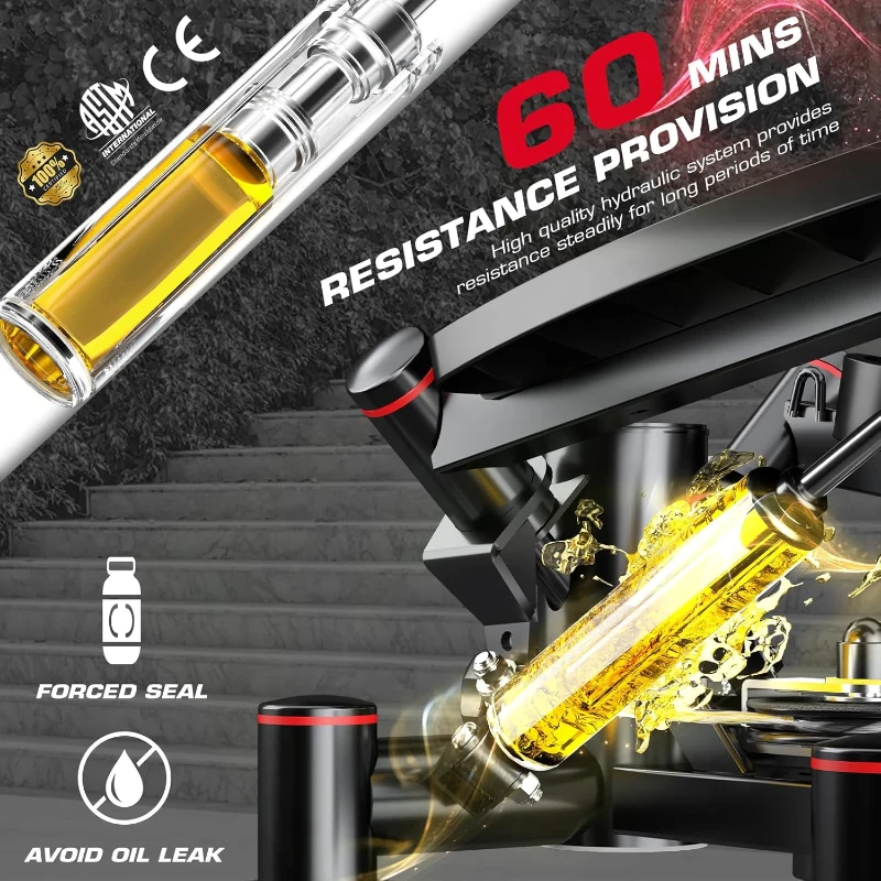 KeppiFitness FITSTEP1000 PRO Home Stair Stepper with Resistance Bands — Commercial-Grade, 400 lb Capacity, V-Shaped Motion, LED Monitor