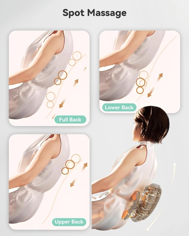 Snailax Shiatsu Neck & Back Massager with Heat - Adjustable-Height Neck Rollers, Vibration and Upgraded Kneading Compression Chair Pad for Home & Office