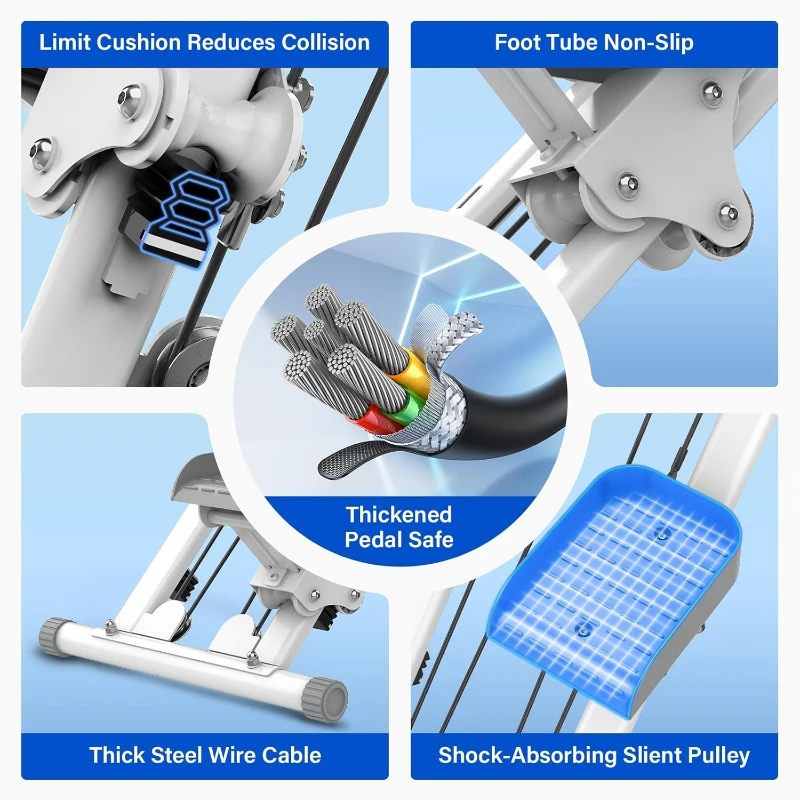 Foldable Vertical Climber Stair Stepper – Compact Home Cardio Machine with Adjustable Handle (46/48/50in) and Anti-Slip Pedals, Supports 310lbs