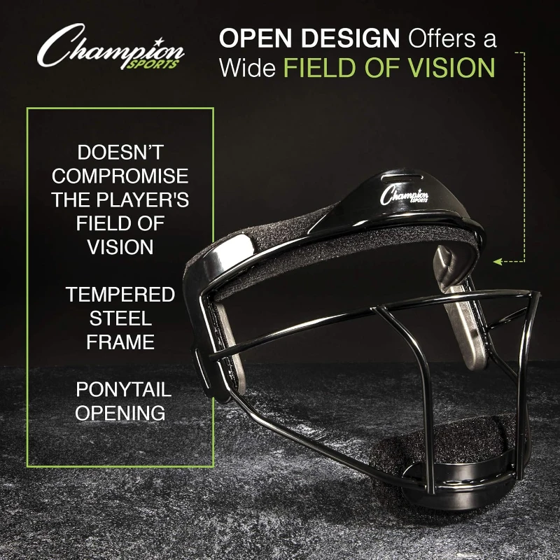 Champion Sports Adult Softball Fielder's Face Mask - Steel Protective Guard