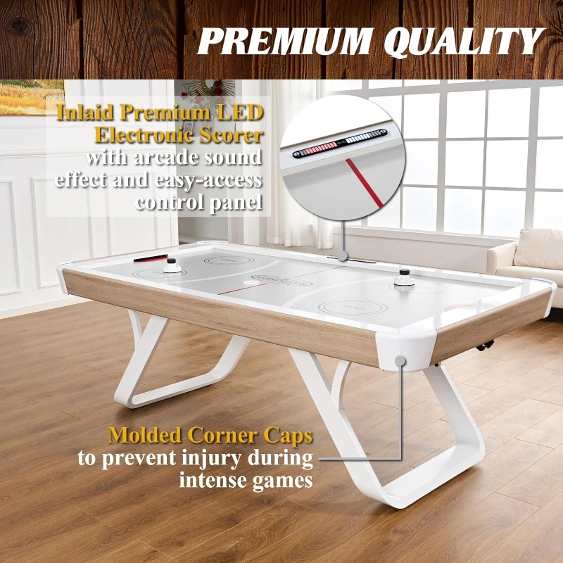 Barrington Billiards Full-Size Air Hockey Table with LED Scorer and Accessories – 89"" x 48"" x 32"" for Family Game Rooms