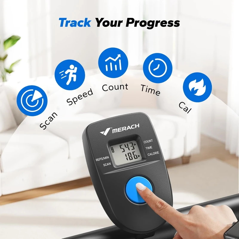 MERACH Power Climber – Compact Foldable Stair Stepper for Home Full-Body Workouts, Adjustable Handlebar and Extended Step Range