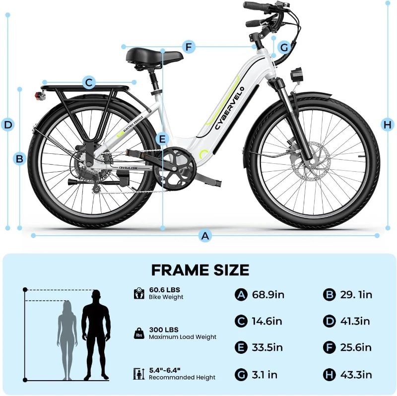 1000W Peak Electric Bike for Adults with Removable Battery, 26"" E-Bike, 7-Speed, Up to 25+ MPH and 80+ Mile Range — All-Terrain Commuter for Beach, Snow & Women