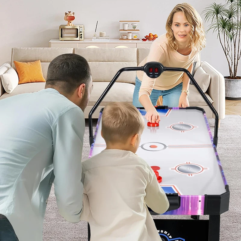 Goplus 56-inch Air Hockey Arcade Table with 12V High-Performance Motor, Digital LED Scoreboard, 2 Pucks & 2 Pushers — Home, Office, Game Room