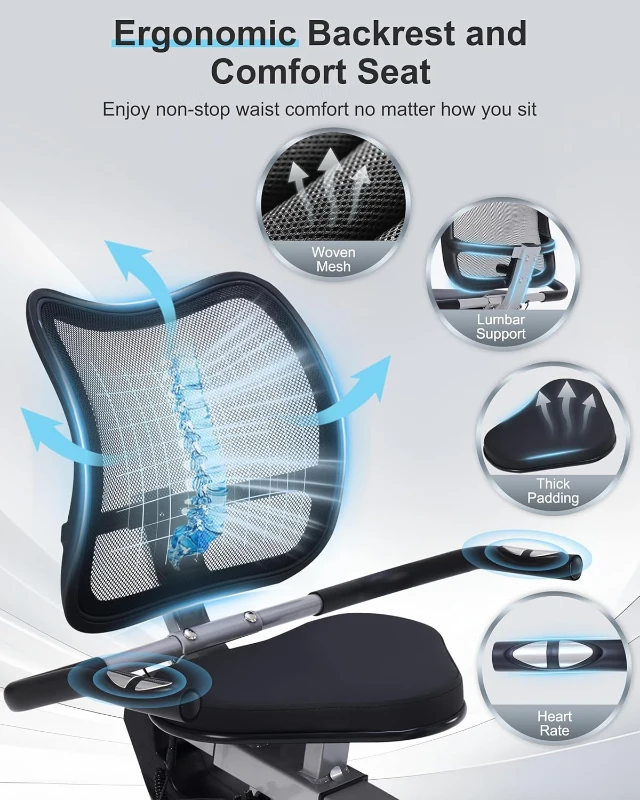 Recumbent Exercise Bike with Smart App — Ergonomic Backrest, Comfort Seat, 420 lb Capacity & Large Backlit Display for Home Workouts