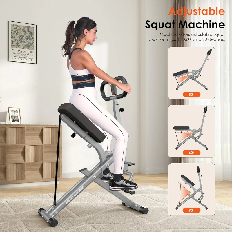 SogesHome Foldable Row-and-Squat Machine with Adjustable Resistance Bands — Compact Full-Body Home Workout, 330 lb Capacity