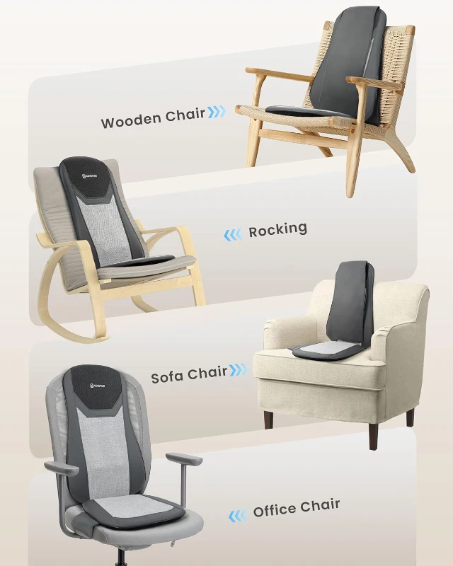 COMFIER Heated Back Massager Pad with Shiatsu, 2-Speed Full-Back Chair Massager with Spot Function and Vibrating Seat – Lightweight Massage Cushion for Home, Office, Gifts for Men & Women