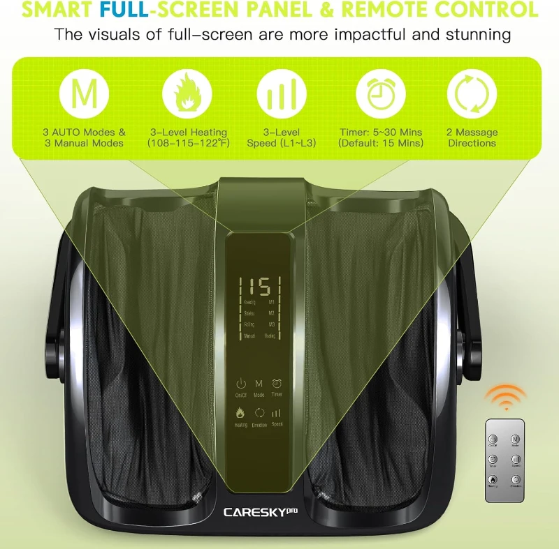 Neuropathy Foot Massager - FSA/HSA Eligible, Heated (3 Levels) Deep Kneading & Rolling for Calves, Feet & Arms, Circulation and Plantar Fasciitis Relief