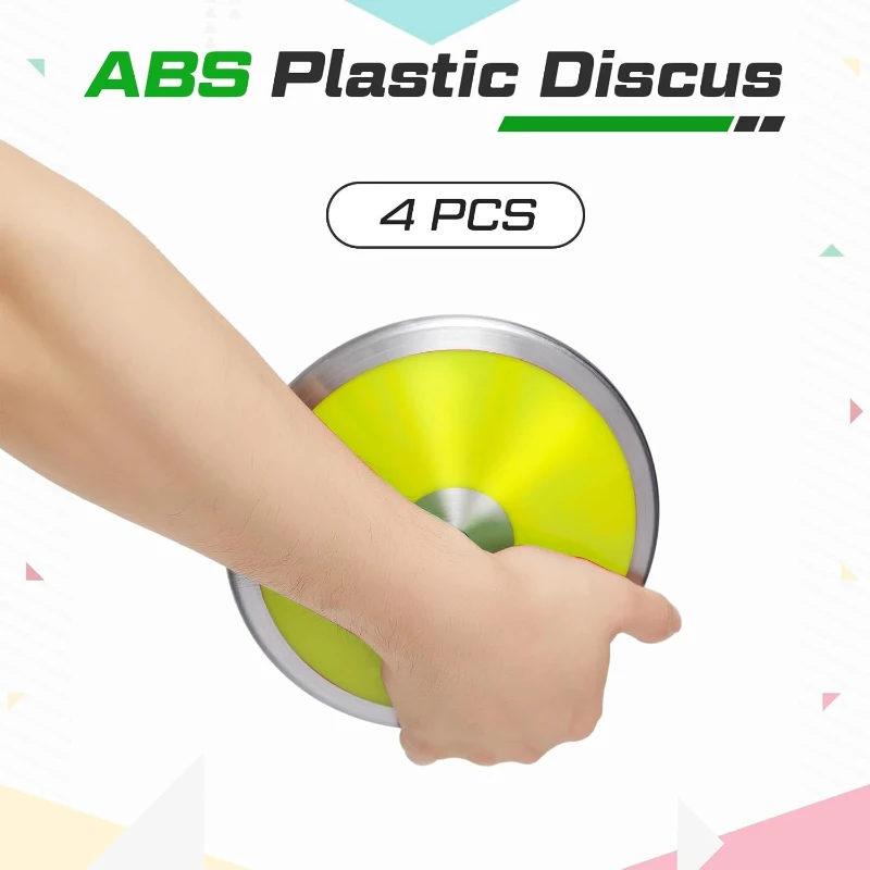 Wettarn 4-Pack 1 kg Discus - 18 cm Nylon Training Discus for Men & Women, Track & Field Practice Gear