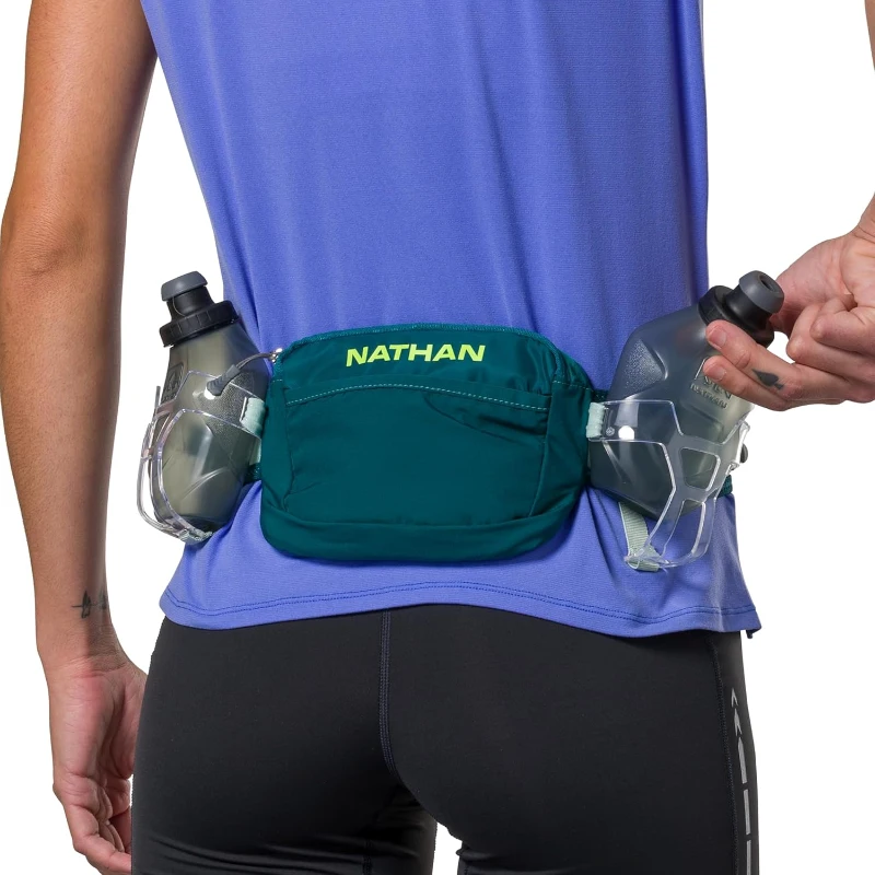 Nathan Trail Mix Plus Hydration Waist Belt with Flasks and Storage – No-Bounce Running Pack
