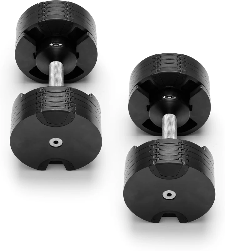 NÜOBELL Easy-Twist Adjustable Dumbbells (Pair) — 5–50 lb or 5–80 lb, 2024–25 Model