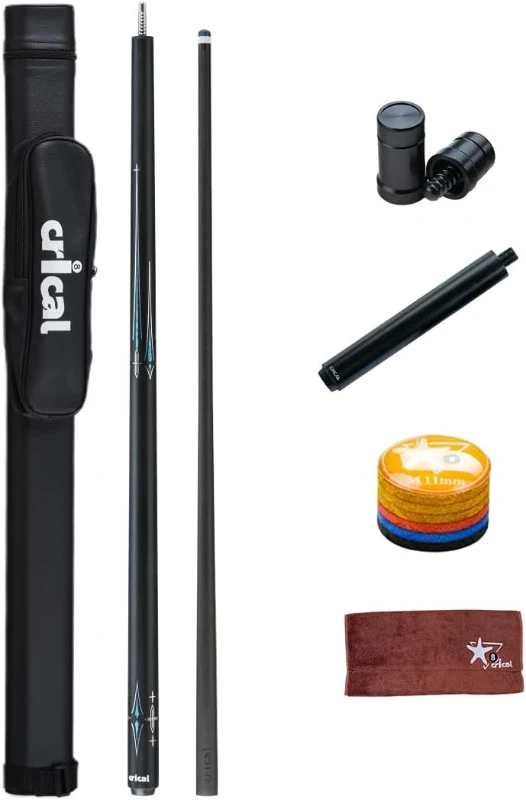 CRICAL CL-03 Carbon Fiber 58-inch Pool Cue – Professional Low-Deflection Cue with 3/8x8 Pin Joint and 12.5mm Tip