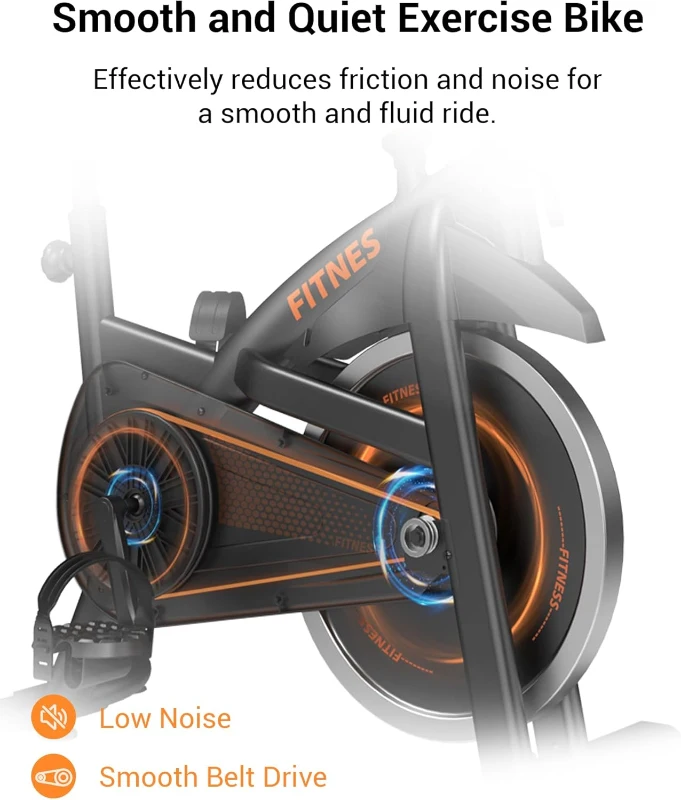 CURSOR FITNESS Indoor Exercise Bike — Silent Belt Drive Stationary Cycle with Comfortable Ventilated Seat, Tablet & Bottle Holders, 300 lb Capacity