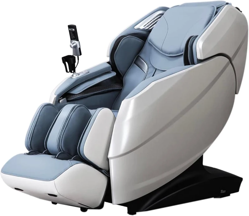 Titan Rejūv 4D Massage Chair, Blue – Full-Body SL Track, AI Health Monitoring, Voice Recognition, Graphene Heat, Zero Gravity, Space-Saving