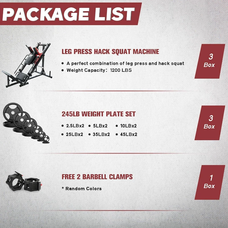 RitFit Adjustable Hack Squat & Leg Press with Weight Plate Set — Professional Home Gym Machine with Linear Bearings, Full Lower-Body Training and Plate Storage Posts