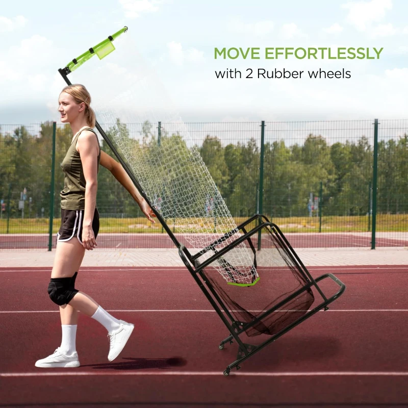 Volleyball Setter Training System — Adjustable Setter Net with Multiple Angles & Heights, Wheels and Ball Collection Bag