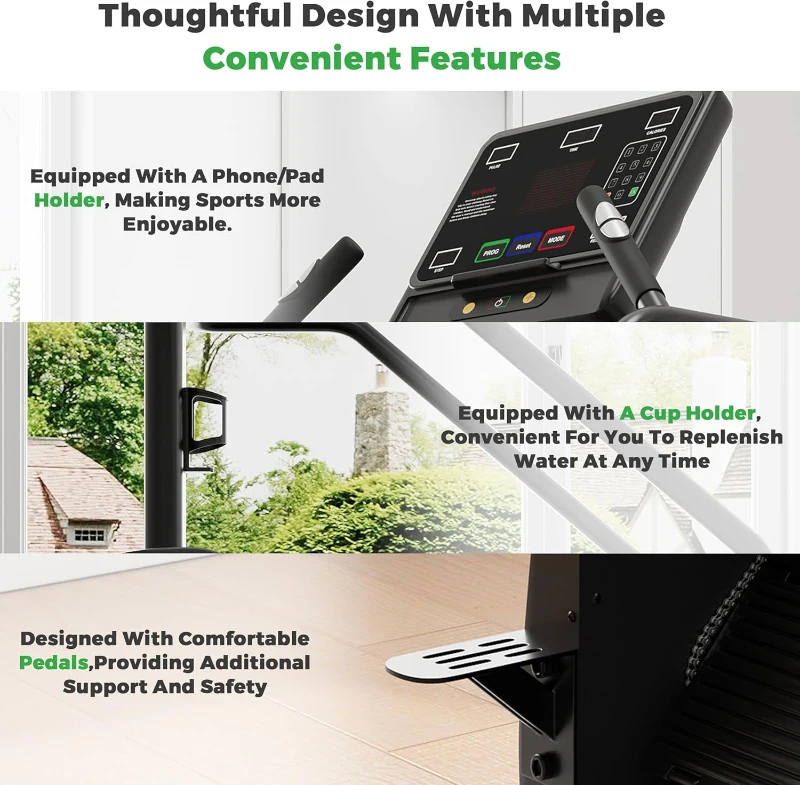 DELAVIN Commercial-Style Stair Stepper with LED Screen, 15 Speed Levels (24–164 SPM), 440 lb Capacity Stepmill for Cardio and Lower-Body Training (FBA)