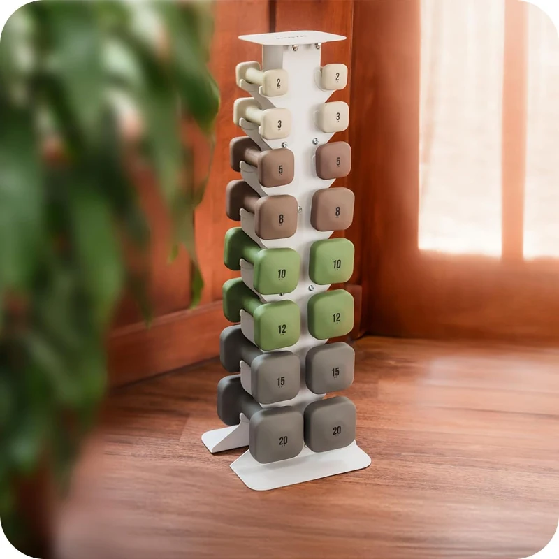 WeGym SafeGrip Square Dumbbells — Thick-Handled, Anti-Slip & Anti-Roll Free Weights for Home Training, Strength Workouts and Personal Trainers