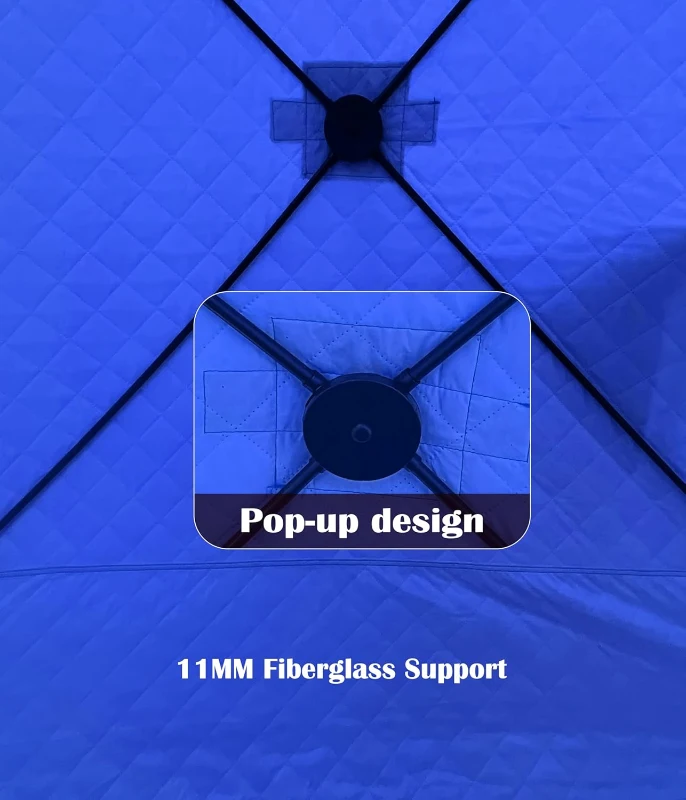 Portable Pop-Up Ice Fishing Tent — Spacious 3–4 Person Winter Shelter, Durable Weather-Resistant Design, Lightweight and Easy to Set Up (Red/Blue)