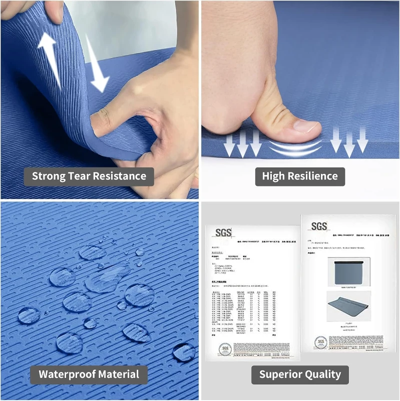 Hatha Extra-Long TPE Yoga Mat - 79 x 40 x 0.5 inches, Thick Reversible Non-Slip Exercise Mat for Tall Yogis, Pilates & Home Gym