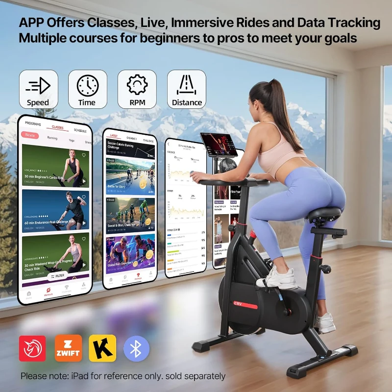 YESOUL Self-Powered Exercise Bike with Exclusive Smart App, 100-Level Magnetic Resistance, Stable Dual-Triangle Frame and 300 lb Capacity