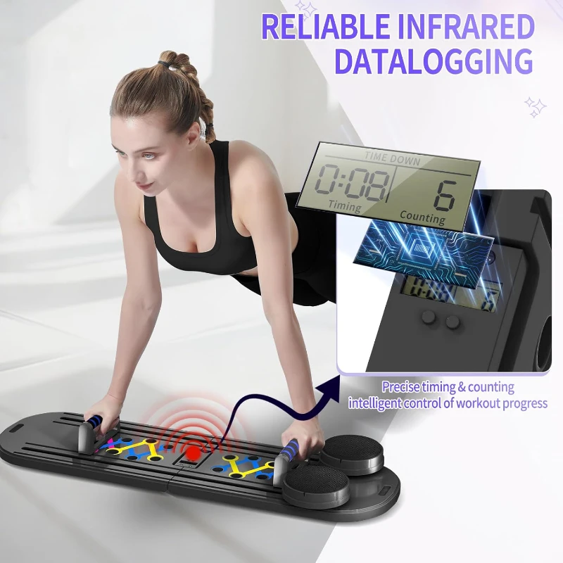 Foldable Pilates Reformer Board Set by ORWIPO — Portable Multi-Function Pilates Machine with Timer, Resistance Bands, Ab Balance & Accessories