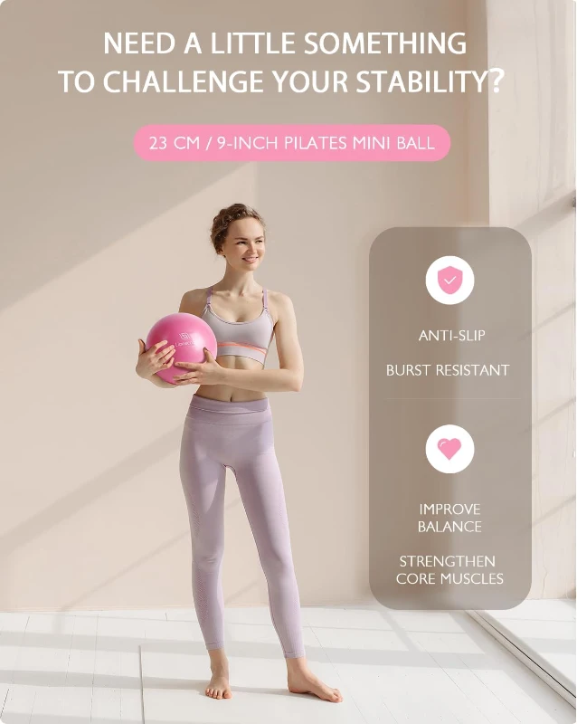 LIONSCOOL 14-inch Anti-Deformation Pilates Ring Set with Padded Handles, Mini Ball, Resistance Bands, Guide & Bag