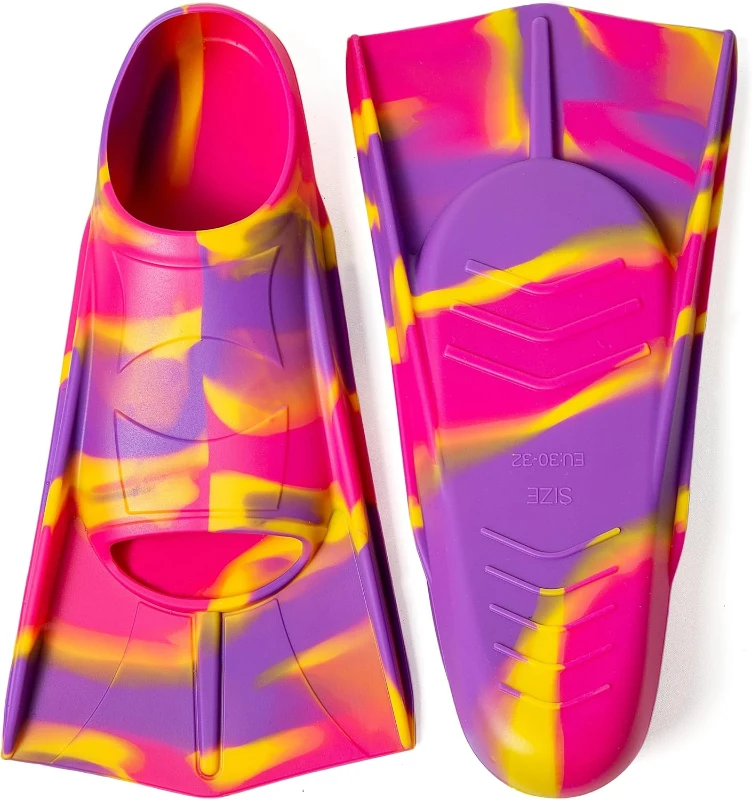 Fanwill Kids Swim Fins — Short, Comfortable Training Flippers for Children (Girls & Boys) — Lap Swimming & Beginner Practice