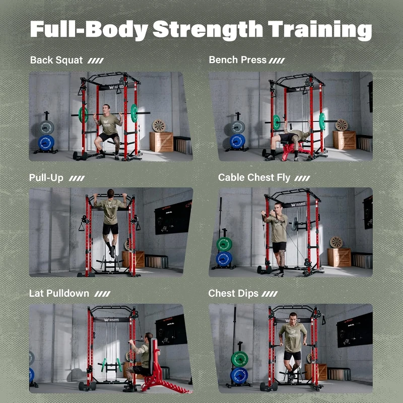 MAJOR FITNESS Drone1 Power Cage — Multi-Function Power Rack with Cable Crossover & Landmine, Heavy-Duty