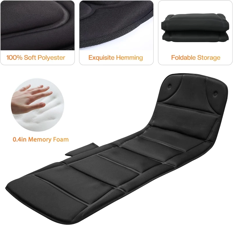 CILI Full-Body Vibration Massage Mat with Heat — Foldable Massage Mattress Pad for Bed, Sofa & Chair, Gifts for Men & Women