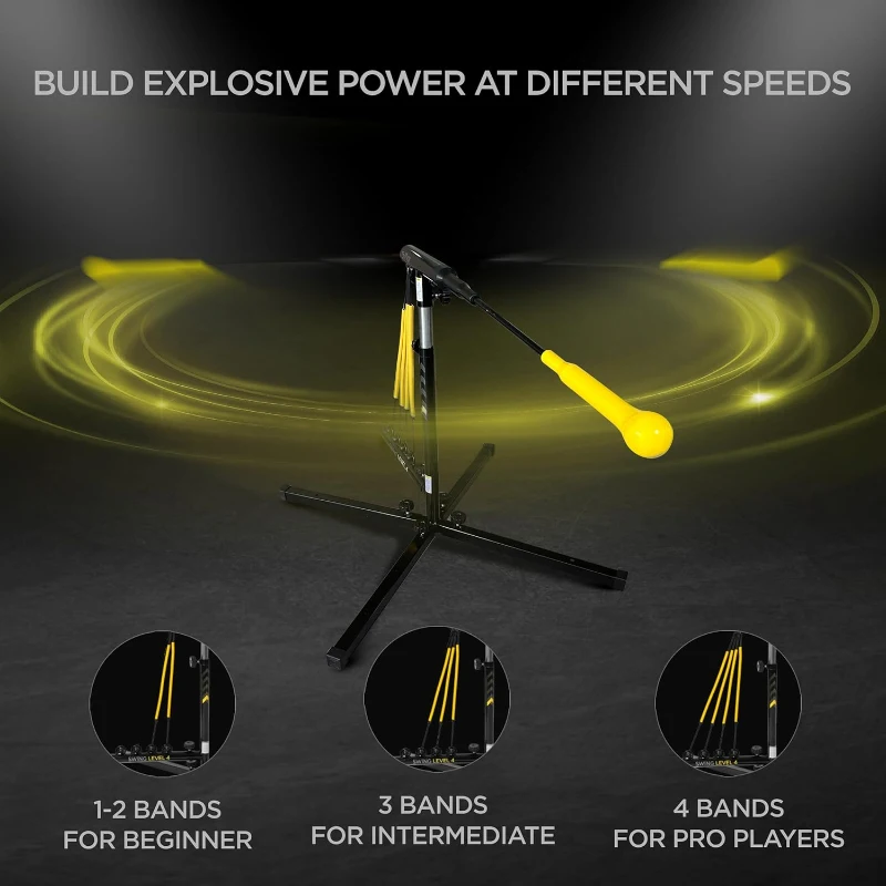 Baseball Hitting Trainer – Swing Feedback System for Baseball & Softball Batting Practice with Adjustable Resistance and Height