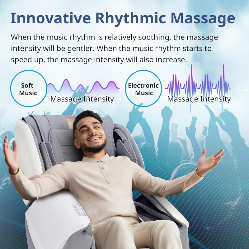 MYNTA 2025 4D Full-Body Massage Chair with Dual 4D+2D Mechanisms, Extended SL-Track, Zero Gravity Recliner, Waist & Shawl Heating, Foot & Calf Massager and Hi‑Fi Bluetooth Music Sync