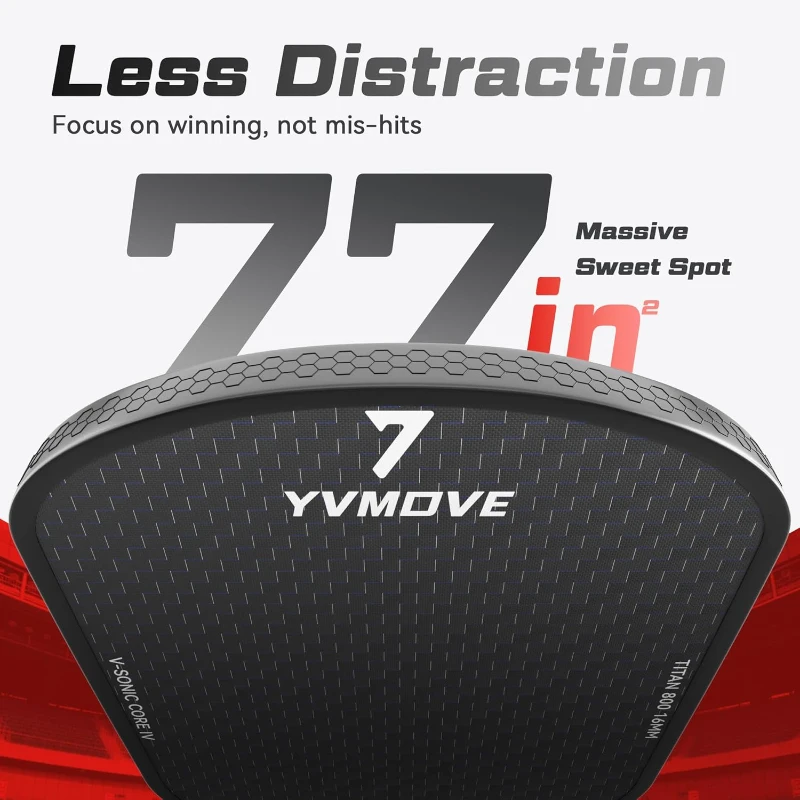 Advanced Pickleball Paddle – Ti-Carbon Hybrid Face, V-SONIC IV 16mm Core, Large Sweet Spot, Mid-Weight, Extended Grip | USAPA Tournament Approved