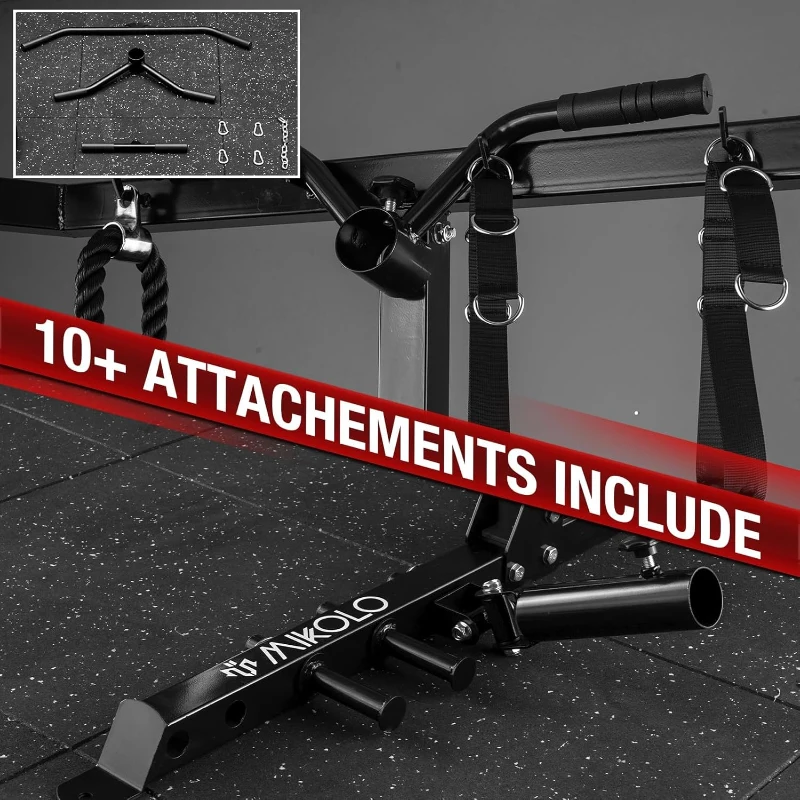 Mikolo HR05 Power Cage — 2000 lb Capacity Power Rack with Independent Dual Pulley System and Multi-Function Home Gym for Cable Crossover