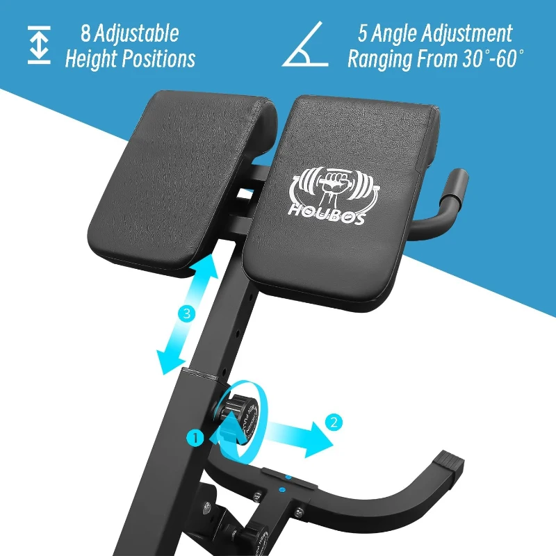 Hyper Back Extension Roman Chair — Foldable Hyperextension Bench for Glutes, Hamstrings & Lower Back