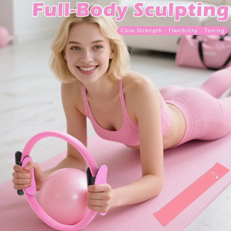 Comprehensive Home Pilates Kit – Ring, Ball, Bands & Accessories Set with Weights, Sliders and Storage Bag for Women’s Pilates, Yoga & Core Workouts