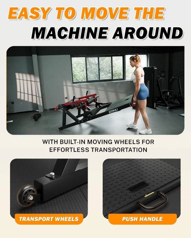 GOIMU HT01 Hip Thrust Machine — 800 lb Plate-Loaded Glute Drive with Band Pegs and Weight Holder, Heavy-Duty Glute Bridge Equipment