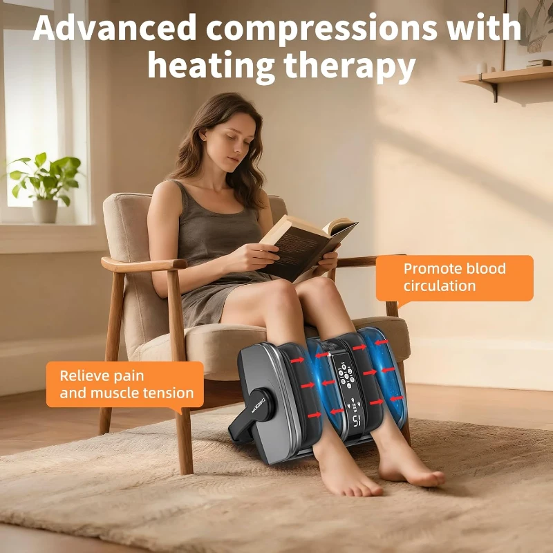 CARESKY Foot Massager with Heat — FSA & HSA Eligible Shiatsu Foot and Calf Massager for Plantar Fasciitis, Neuropathy, Circulation & Pain Relief, Deep Kneading Gift for Men & Women