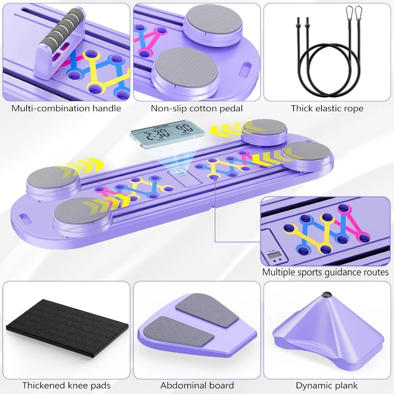 DR. Run 7-in-1 Foldable Pilates Reformer with Smart Timer and Carry Bag — Portable Multifunctional Pilates Board Set
