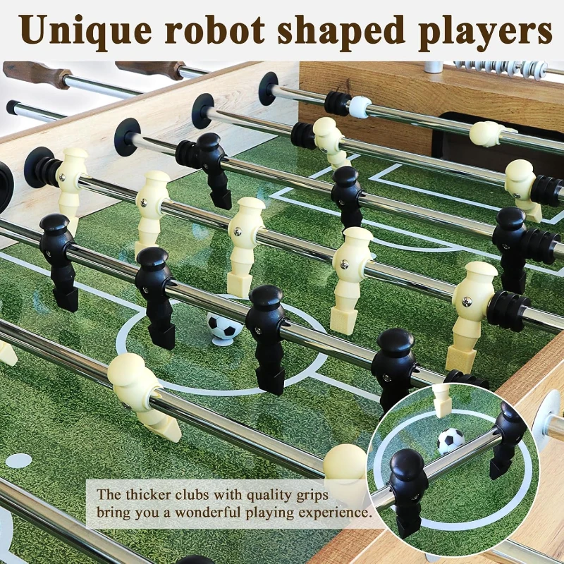 Seydrey 55"" Competition Foosball Table, Black Finish with Chrome Steel Rods