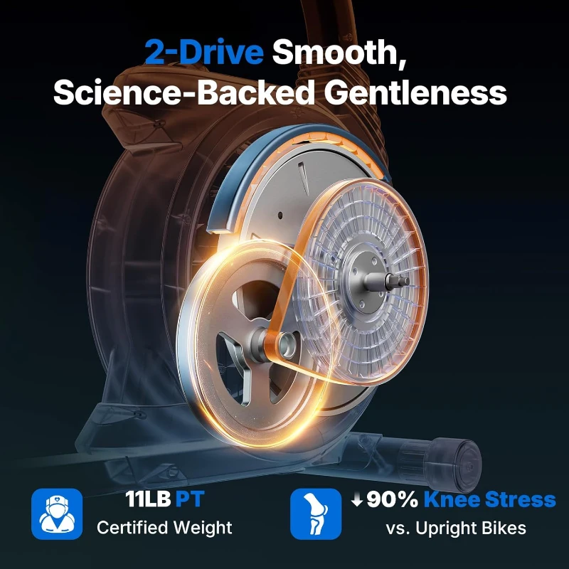 MERACH High-End Magnetic Recumbent Exercise Bike with Smart Bluetooth, App-Controlled Auto-Resistance, LCD & Heart Rate Handles