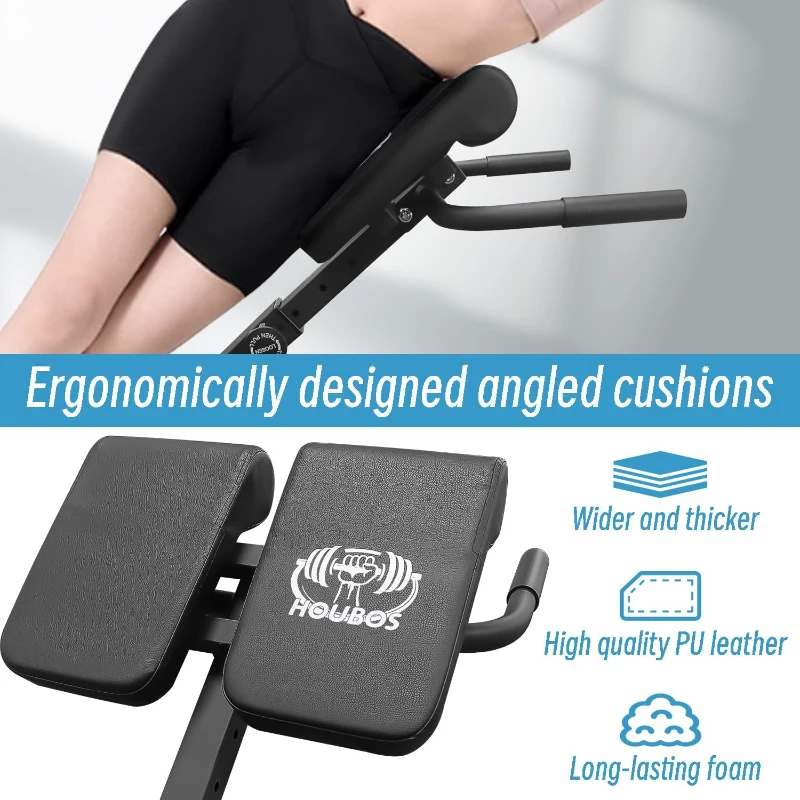 Hyper Back Extension Roman Chair — Foldable Hyperextension Bench for Glutes, Hamstrings & Lower Back