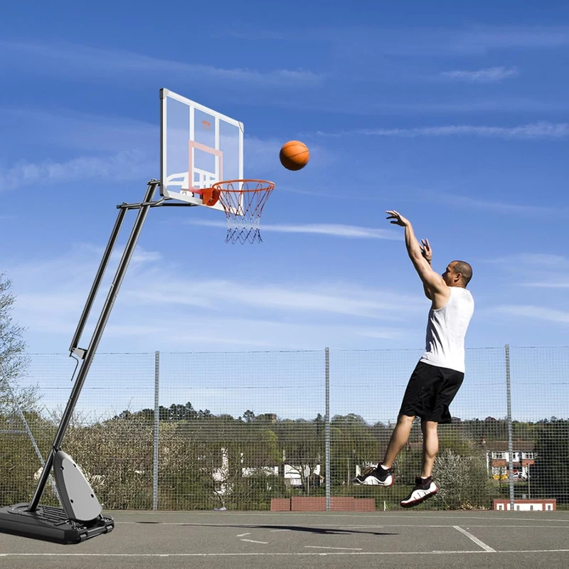 VEVOR Adjustable Portable Basketball Hoop with Mobile Stand & Weighted Base, Height-Adjustable Rim for Youth and Adults, Indoor/Outdoor