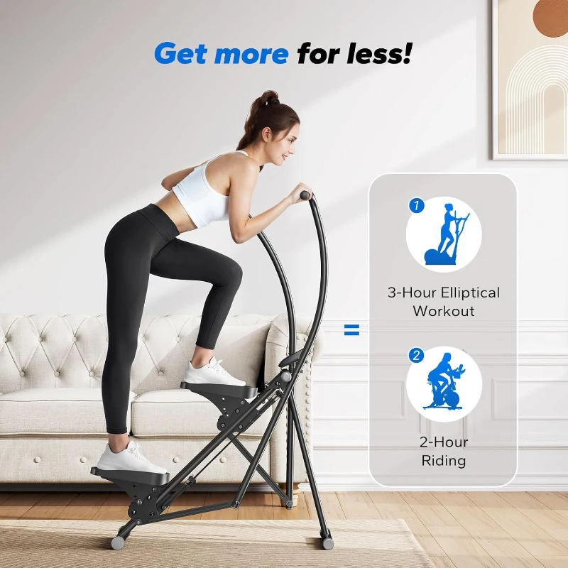 MERACH Power Climber – Compact Foldable Stair Stepper for Home Full-Body Workouts, Adjustable Handlebar and Extended Step Range