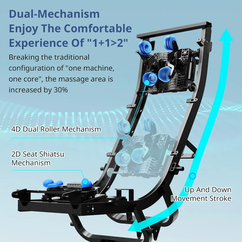 MYNTA 2025 4D Full-Body Massage Chair with Dual 4D+2D Mechanisms, Extended SL-Track, Zero Gravity Recliner, Waist & Shawl Heating, Foot & Calf Massager and Hi‑Fi Bluetooth Music Sync